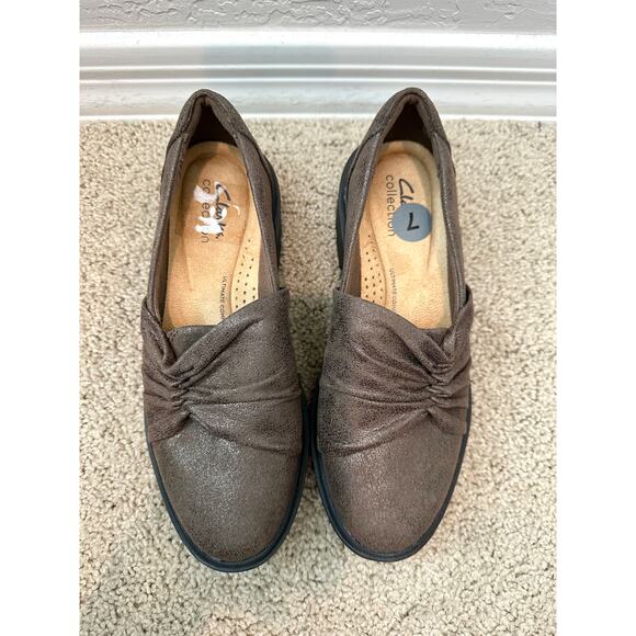 CLARKS | Women’s Brown Slip-On Comfort Loafers Ultimate Comfort Sole | Size 7 - Picture 4 of 7